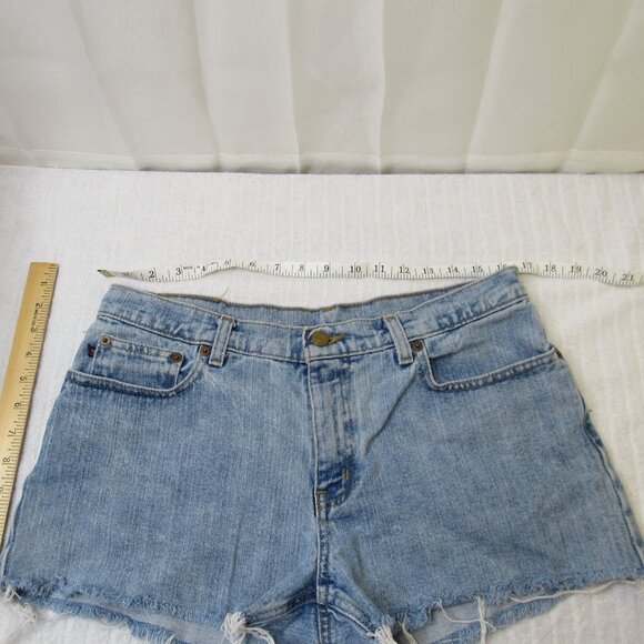 Polo Ralph Lauren Shorts Women Size 10 Blue Denim 100 % Cotton 4'" Cut Off'sY2k - Picture 5 of 12